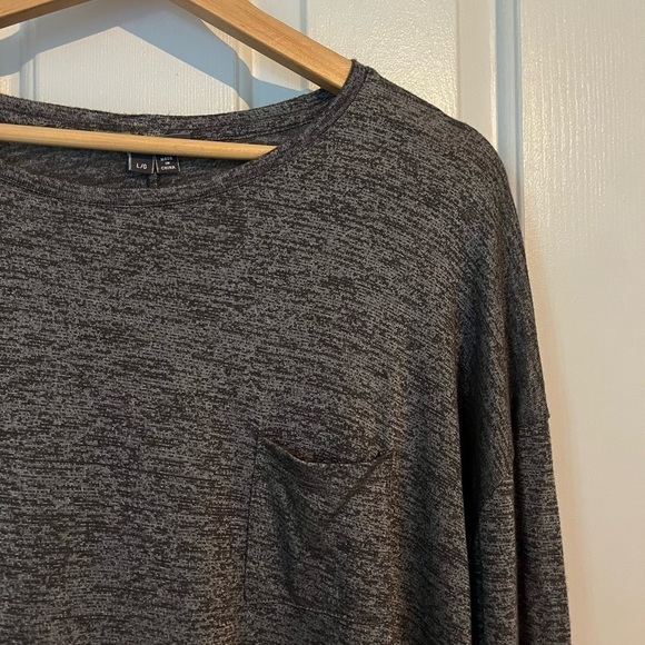 Vince | Metallic Gunmetal Gray Longsleeve Pocket Heather Longsleeve Top Large - Picture 3 of 10